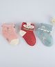 Kidofash Cotton Set Of 3 Bunnies & Floral Printed Socks - Multi Colour