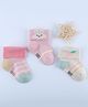 Kidofash Cotton Knit Pack Of 3 Bunny & Carrots Designed Socks - Pink