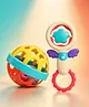 Babyhug Baby Rattles Pack of 2 | Bright Colors & Sounds|Promotes Motor Skills & Sensory Development|Fun & Engaging Toy|Safe, Non-Toxic|Improves Grasping Skill| Ideal Gift for 3+ Months | BIS Certified