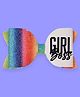 Aye Candy Girl Boss Text Designed & Ombre Bow Applique Detailed Aligator Clip - Multi Colour
