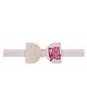 Aye Candy Girl Boss Text Designed Bow Applique Detailed Headband - White