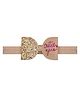 Aye Candy Cutie Pie Text Designed & Bow Applique Detailed Headband - Gold
