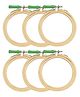 Asian Hobby Crafts Wooden Embroidery Hoop Ring Frame - Set of 6 (Size -6 Inch)