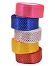 Asian Hobby Crafts Dotted Satin Ribbon - Set of 5 Rolls, 10 Meter Each, Size - 1