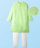 EARTHY TOUCH Woven Full Sleeves Kurta Pajama Set with Embroidery - Light Green