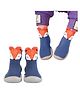 Bembika Fox Face Designed Applique Detailed Socks Shoes - Blue