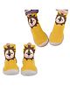 Bembika Lion Face Designed Applique Detailed Socks Shoe - Yellow