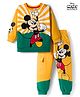 Babyhug Disney Terry Knit Full Sleeves Sweatshirt and Track Pant with Mickey Mouse Graphic - Yellow