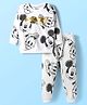 Babyoye Disney Terry Knit Full Sleeves Sweatshirt & Track Pant Set With Mickey Mouse Print - White