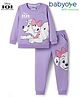 Babyoye Disney Terry Knit Full Sleeves Sweatshirt and Track Pant with 101 Dalmatians Graphic - Lavender
