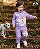Babyoye Disney Terry Knit Full Sleeves Sweatshirt and Track Pant with 101 Dalmatians Graphic - Lavender