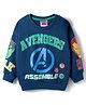 Babyhug Marvel Terry Knit Drop Shoulder Full Sleeves Sweatshirt With Front & Back Avengers Graphics - Navy Blue