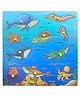 Hop N Play Wooden Peg Board Water Animals Identification Puzzle Tray, Early Learning Wooden Toys for Kids