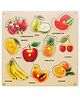 Hop N Play Wooden Peg Board Fruits Identification Puzzle Tray, Early Learning Wooden Toys for Kids