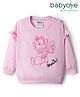 Babyoye Disney Terry Knit Full Sleeves Drop Shoulder Sweatshirt with Ruffles & Marie Graphics - Pink