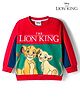 Babyoye Disney Terry Knit Full Sleeves Cut & Sew Sweatshirt with Lion King Graphic - Red