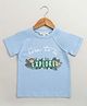 Sweetlime by A.S Organic Cotton Woven Half Sleeves Cute Animals & Explore Text  Printed Tee - Blue