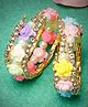 Stoln Set of 2 Stones & Flower Beads Embellished Bracelets - Golden