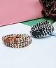 Stol'n Set Of 2 Chevron Designed Braided Stretchable Belt - Brown & Black