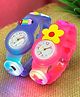Stol'n Set Of 2 Floral & Pencil Designed Analogue LED Watches - Blue & Pink