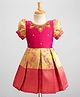 Enfance Half Sleeves Floral Printed & Sequins Embellished Pattu Pavdai Dress  - Rani