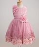 Enfance Sleeveless Floral Applique Detailed & Sequins Embellished Knee Length Dress - Onion Pink