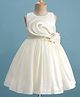 Enfance Sleeveless Floral Applique Detailed & Rhinestone Embellished Knee Length Dress - Cream