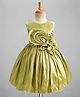 Enfance Sleeveless Floral Applique Detailed & Rhinestone Embellished Knee Length Dress - Green