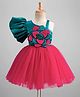 Enfance Half Bell Sleeves Floral Applique Detailed Knee Length Dress - Rani