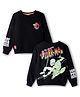 Pine Kids Marvel Terry Knit Full Sleeves Sweatshirt With Front and Back Spider-Man Graphics - Black