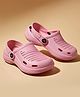 Toothless Solid Perforated Slingback Clogs - Pink