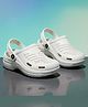 Toothless Solid Perforated Slingback Clogs - White