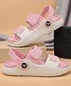 Toothless Colour Blocked Lightweight Mock Sandal Designed Velcro Closure Clogs - Pink & White