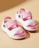 Toothless Colour Blocked Lightweight Mock Sandal Designed Velcro Closure Clogs - Pink & White