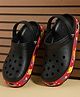 Toothless Space Theme Designed Perforated Slingback Clogs - Black