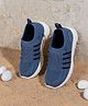 Toothless Mesh Designed Slip On Sneakers - Blue