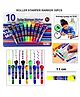 Sanjary Roller Stamper Marker pens, which are dual-ended writing tools with a marker tip on one end and a roller stamp on the other set of 6 color may vary