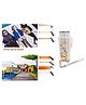 SANJARY 12pcs Fine Point Marker Pens With Snap Box For Drawing And Coloring, Students' Stationery color design may vary