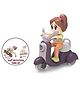 Sanjary Scooter Doll with Friction Power Driving Scooter & Stunts Friction Force Push & Go Toy for Kids color may vary