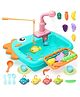 Sanjary Dinosaur Theme Kitchen Sink Toy with Running Water Fishing Catch Toy for kids  Color  May Vary