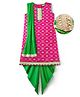 EARTHY TOUCH Brocade Woven Kurti Dhoti & Dupatta Set With Floral Print - Pink