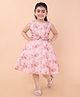 PINK MERMAID Cotton Knit Floral Printed Dress - Pink