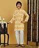 Trampoline Woven Cotton Full Sleeves Geometric Printed Kurta Pajama Set - Multicolour