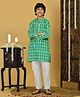 Trampoline Cotton Woven Full Sleeves Ethnic Printed Kurta Pyjama Set - Multi Colour