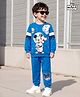 Babyhug Disney Terry Knit  Full Sleeves Sweatshirt and Track Pant with Mickey Mouse Graphic - Blue