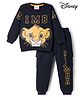 Babyhug Disney Terry Knit Full Sleeves Sweatshirt & Lounge Pant Set with Lion King Graphic - Black