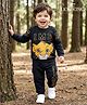 Babyhug Disney Terry Knit Full Sleeves Sweatshirt & Lounge Pant Set with Lion King Graphic - Black