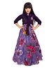 Tiny Kingdom Woven Three Fourth Sleeves Sequin Embellished & Floral Printed Lehenga Choli - Purple