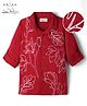 Arias Cotton Woven Full Sleeves Shirt with Floral Embroidery - Rust Orange