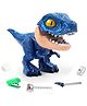 KolorFish 5 in 1 Stationery Set,Dinosaur-Themed Stationery Funny Toy for Kids,Student Storage Eraser Ruler Pencil Sharpener Staple for Boys and Girls (Blue)